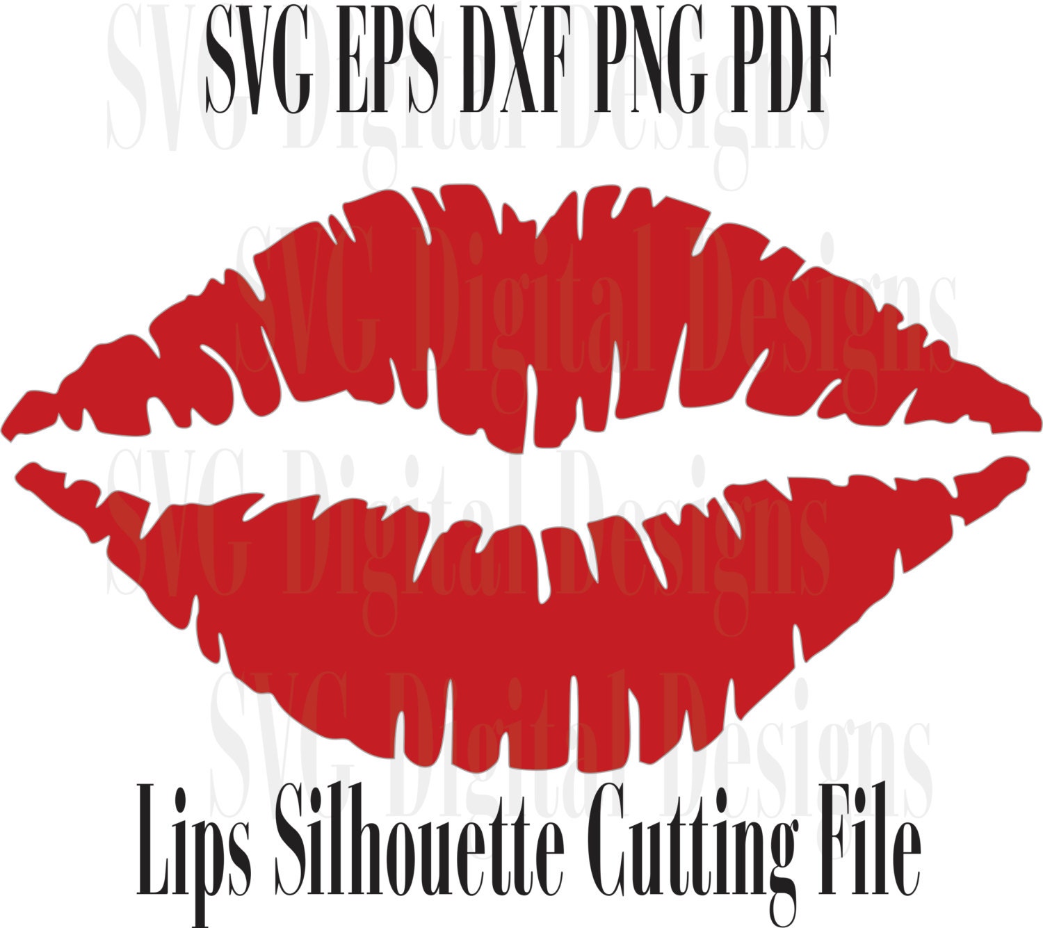 SVG Lips Silouette Cutting File Template Clipart Vinyl SVG