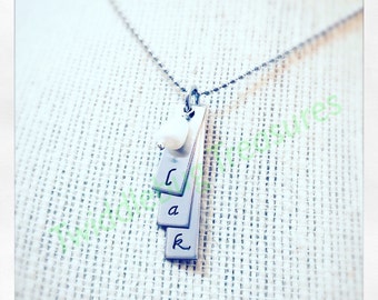 Initial Necklace - Mommy Necklace - Mommy Jewelry - Mother - Mother's Day - Hand Stamped - Stainless Steel