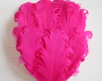 Fuchsia Hot Pink Nagorie Curled Goose Feather Pad