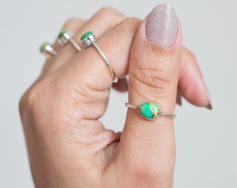 Green Turquoise Ring * Copper Turquoise * Green Copper * Green * Teardrop * Pear Turquoise * Bohemian * Minimalist * Dainty Rings * Delicate