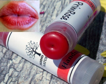 SPF20 PrimRose Lip Balm - Moisturizing Red Lip Balm/Lip Tint with Zink Oxide/Sun Protection - Natural Handmade Skin Care