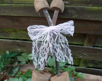 Former shoe weathered by time, shape shoe in wood and iron, old decoration
