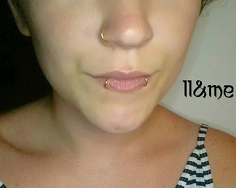 Set of 3 gold tone faux nose ring, lip rings, bohemian, boho, gypsy, grunge, steampunk, ear cuff, dystopian, hipster, nose cuff, clip on ear