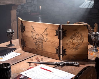 Wooden Dungeon Master Screen, RPG Games, Table Top Games, Dungeons and Dragons, Beholder, Screen, Dice Games, Dragon Screen, Pathfinder