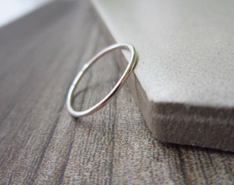 1mm 18g - Ultra Delicate Ring for Her - Thin Sterling Silver Ring - Dainty Midi Ring - Modern Minimalist Jewelry - Simple Toe Ring