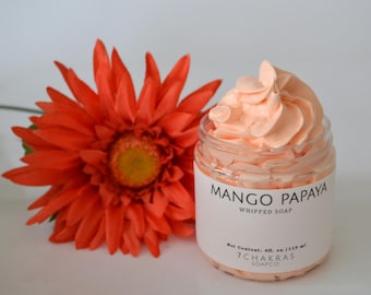 Whipped Soap, 4 oz jar, Mango Papaya, Cream Soap