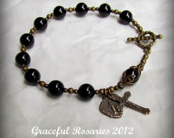 Black Onyx Rosary Bracelet