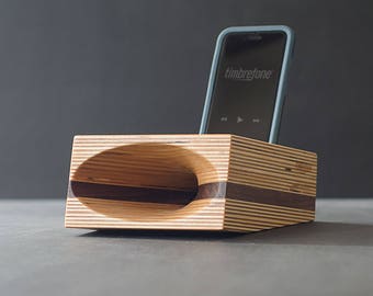 Timbrefone™ Strata Walnut - Phone Amplifier // Acoustic Wood Speaker // iPhone amp // Passive Speaker