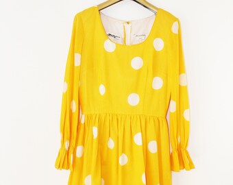 Vintage Yellow Polka Dot Dress
