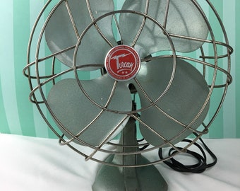 Vintage table Fan, Oscillating Torcan Fan, Vintage Fan, Cast Iron Fan, large Vintage Electric Fan, Retro fan, 40's/50's table/desk fan