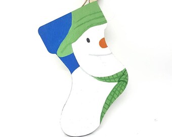 Hand-painted Christmas Stocking - Snowman
