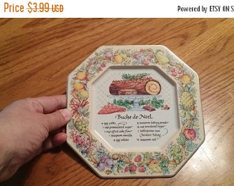 On Sale Avon Products Octagon Tip Tray with Buche de Noel Recipe Decorative Kitchen