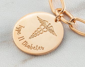 14k GOLD FILL | Personalized Medical ID Charm | Medical Alert Charm | Charm for Medical Necklace or Medical Alert Bracelet