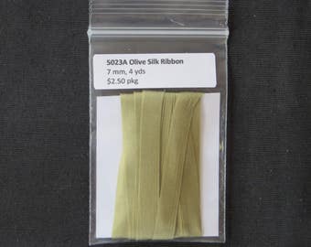 5023A Olive green Silk Ribbon 7mm