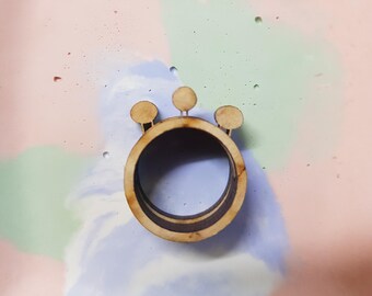 Sheep ring trio- natural wood