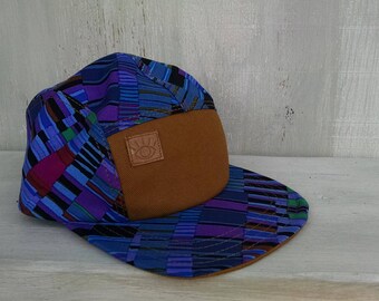 Patchwork Print Handmade 5 Panel Camp Hat - Baseball Cap