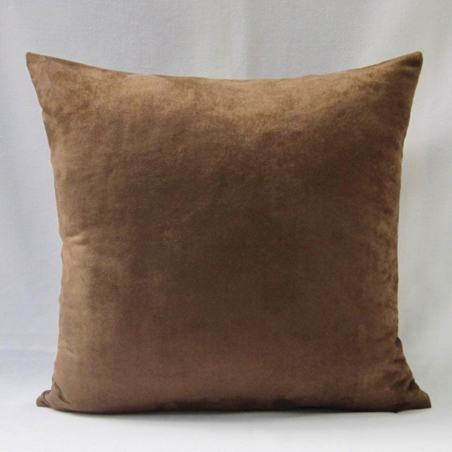 Brown Suede Pillow Cover Decorative Throw Pillow 16x16 18x18