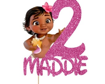Moana Theme Cake Topper w Custom Name