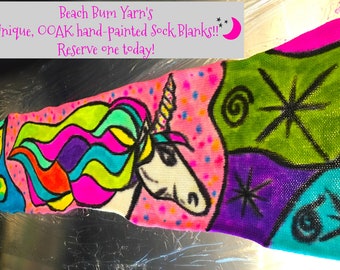 Hand dyed sock blank, single knit sock blanks, OOAK sock blanks, abstract painted sock blanks, yarn in handmade,acid dyed yarn,