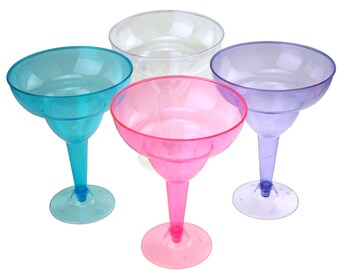 Plastic Margarita Glass Cups, 6-Inch, 6-Piece