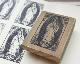 lady guadalupe rubber stamp / our lady of guadalupe / virgin guadalupe artwork / mother mary gifts