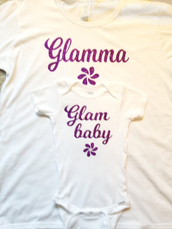 Glamma T shirt grandma shirt grandma and baby matching set
