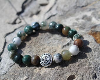 Fancy jasper beaded bracelet