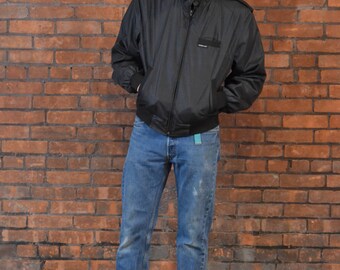 Boss Player Vintage 80's Black Members Only Bomber Jacket
