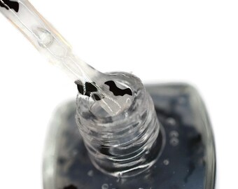 Black Bats Glitter Nail Polish Top Coat FRIGHT NIGHT Halloween Shade