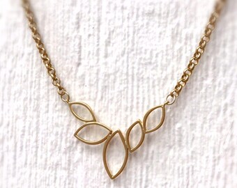 Gold Necklace - Pendant - Funky Jewellery - Chain Jewelry - Mod - Everyday - Fashion