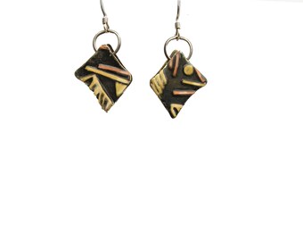 earrings of mixed metals and sterling silver ear wires