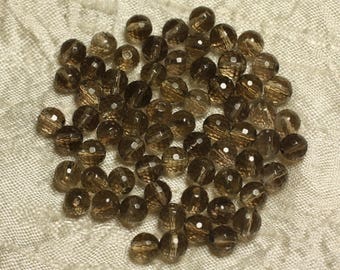 10pc - stone beads - 6mm 4558550023506 faceted smoky Quartz