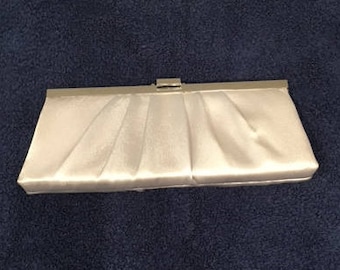 Silver Pleated Vintage Clutch Shoulder Bag