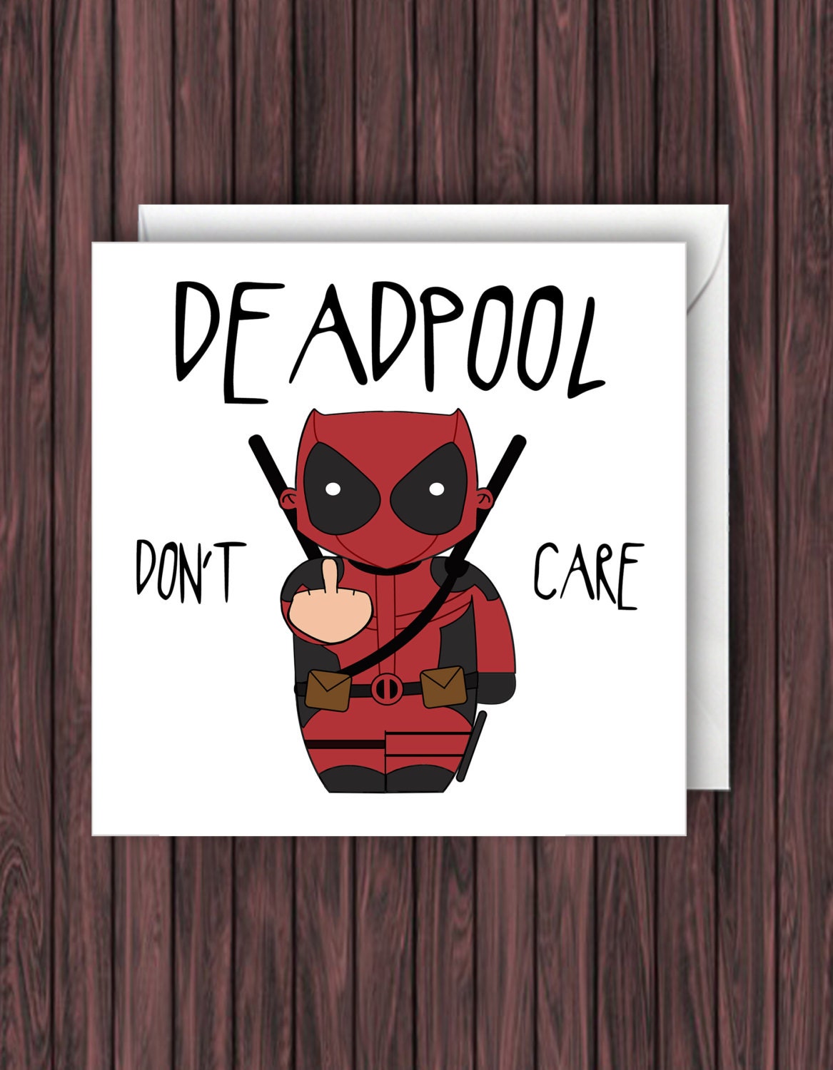 Deadpool. Funny Birthday Card. Greetings Card. Geek Blank