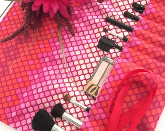 Makeup Brush Roll - Makeup Brush Organizer - Makeup Brush Holder - Makeup Brush Bag - Brush Roll - Brush Holder - Travel Makeup Case