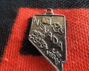 Sterling Nevada Charm Two Sided State of Nevada Map Charm Sterling Silver Charm for Bracelet from Charmhuntress 05072