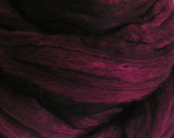 Merino Silk Top Fiber BEAUJOLAIS Velvet Wine Phatfiber November 50 50 Feature Spin Felt Craft Roving 2 ounces