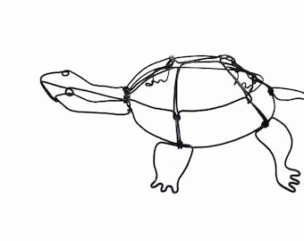 Turtle Wire Sculpture, Wire Art, Minimal Wire Sculpture, 587580238