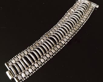 Antique Solid Sterling Silver Tribal Bracelet