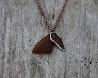 Seaglass and seapottery neckalce