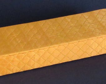 13-1/2” Gold Vintage Quilted Satin Glove Box