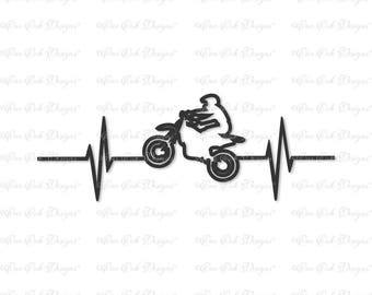 Dirtbike Dirt Bike EKG SVG DXF png file for Cricut Cameo and other electronic cutting machines