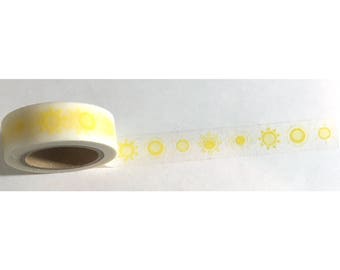 Washi Tape Yellow Suns 33-feet crafting tape