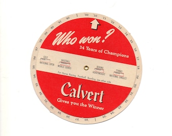 Sports Wheel, Calvert Whiskey Advert, Baseball, Football, Bowling, Horse Racing, etc