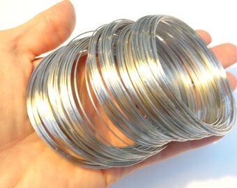 200 Loops Memory Wire 65mm-70mm Silver Tone - FD1342