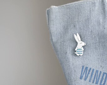 Enamel Pin, Rabbit brooch, Bunny, Rabbit, Gifts-for-sister, Silver rabbit, Fairytale-gift, Hipster jewelry, Rabbit pin badge, Beauty gift