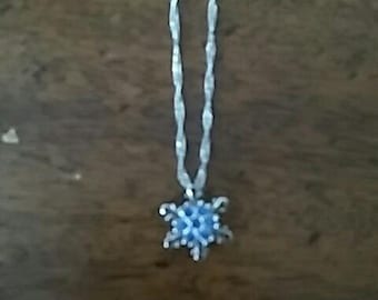 Blue Snowflake Necklace