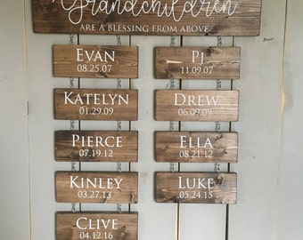 Grandchildren | Custom Grandkids | Personalized Sign | Custom Sign | Grandparents | Custom Name Sign