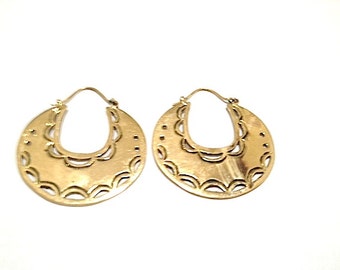 Moon Bite Hoops- Brass Hoops- Gypsy Jewelry- Hoop Earrings