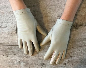 Vintage imitation leather driving gloves